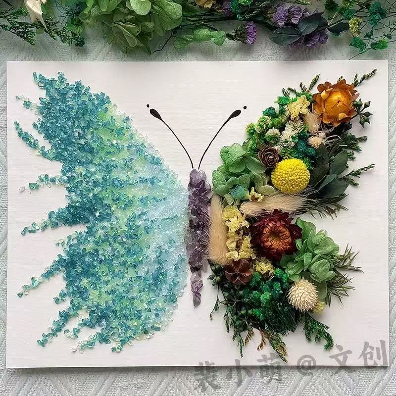 Crystal flower butterfly art